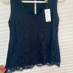 NWT Banana Republic Sleeveless Black Lace Top - XXSP